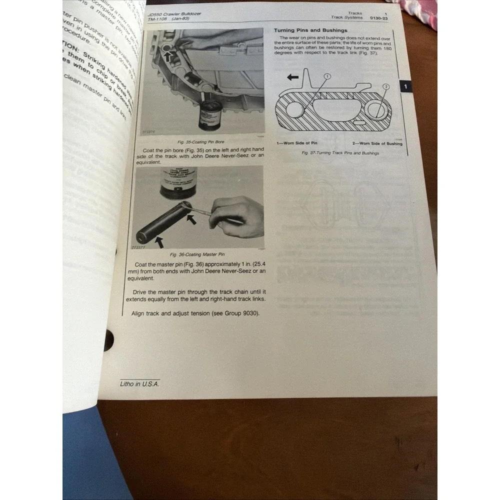 John Deere JD 550 TECHNICAL SERVICE SHOP REPAIR MANUAL CRAWLER BULLDOZER TM-1108